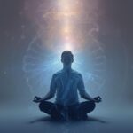 silhouette d'un homme en position de méditation