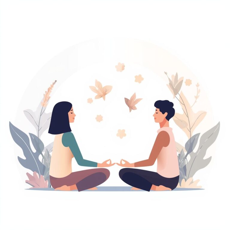 dessin d'un homme et d'une femme assis se donnant la main