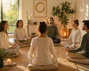méditation avec un groupe de personnes
