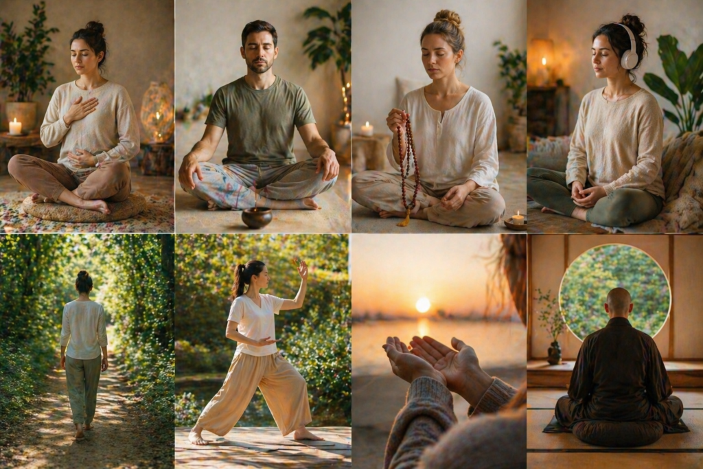 plusieurs types de méditation